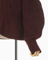 Multi Pattern Low Gauge Knitted Top - bordeaux