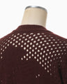 Multi Pattern Low Gauge Knitted Top - bordeaux