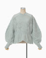 Multi Pattern Low Gauge Knitted Top - light blue
