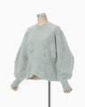 Multi Pattern Low Gauge Knitted Top - light blue