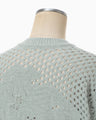 Multi Pattern Low Gauge Knitted Top - light blue