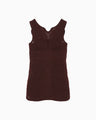 Multi Pattern Low Gauge Knitted Sleeveless Top - bordeaux