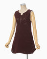 Multi Pattern Low Gauge Knitted Sleeveless Top - bordeaux