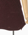 Multi Pattern Low Gauge Knitted Sleeveless Top - bordeaux