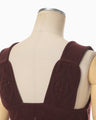 Multi Pattern Low Gauge Knitted Sleeveless Top - bordeaux