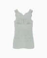 Multi Pattern Low Gauge Knitted Sleeveless Top - light blue
