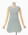 Multi Pattern Low Gauge Knitted Sleeveless Top - light blue