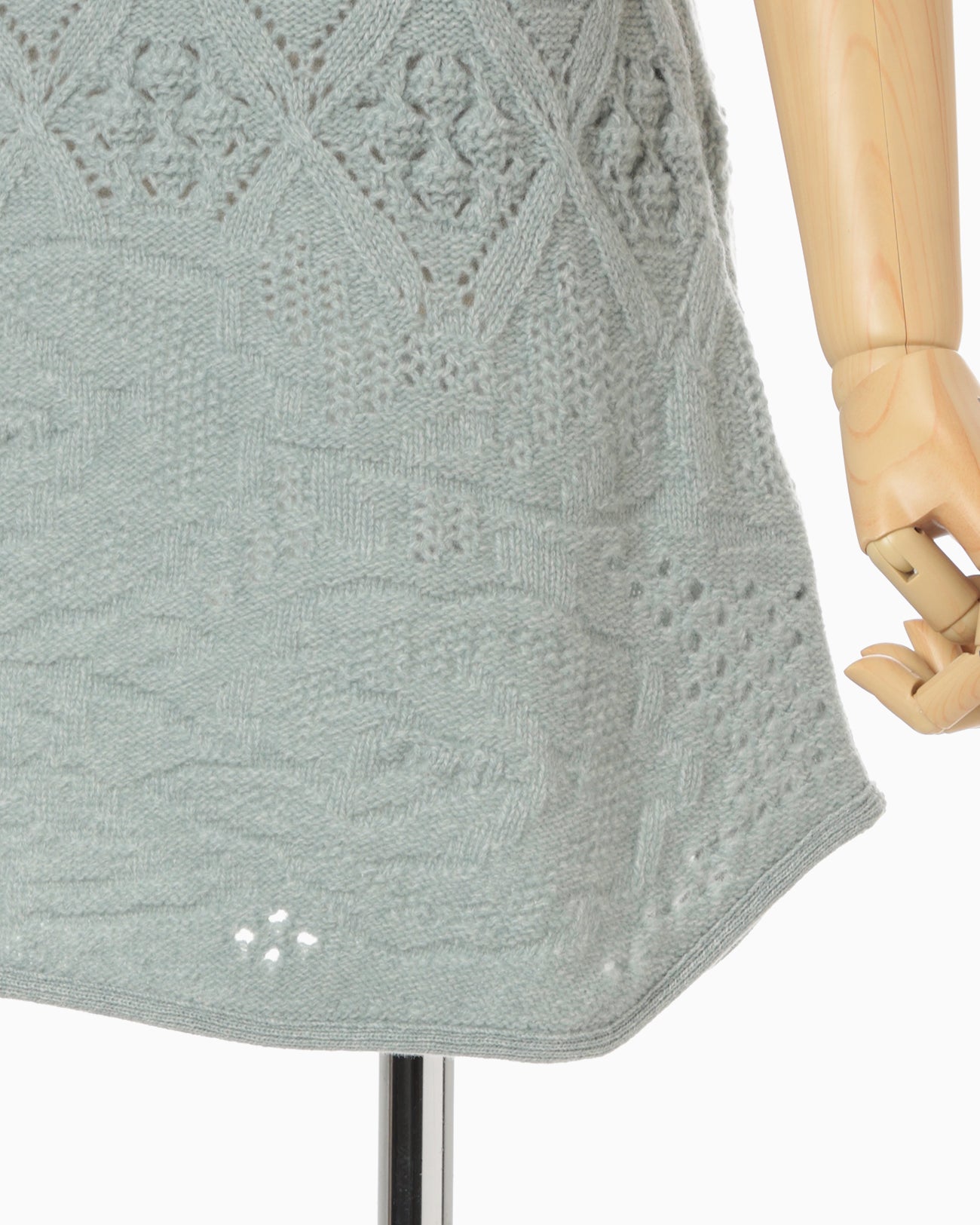 Multi Pattern Low Gauge Knitted Sleeveless Top - light blue