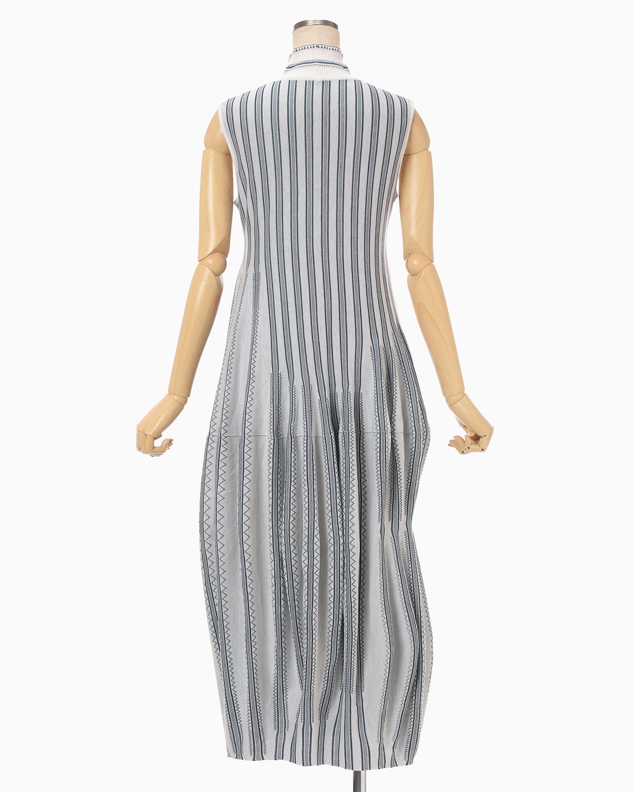 Asymmetric Knitted Volume Dress - grey