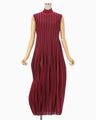 Asymmetric Knitted Volume Dress - red