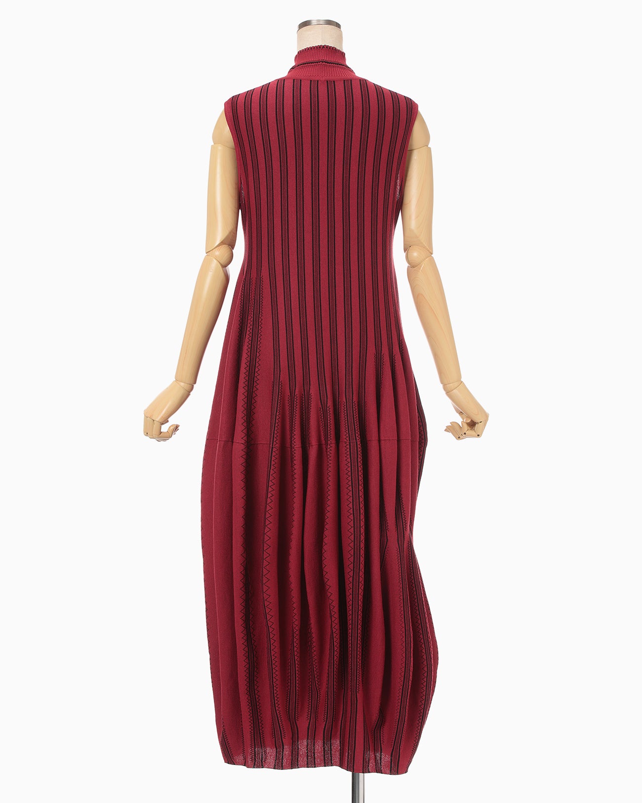 Asymmetric Knitted Volume Dress - red