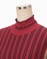 Asymmetric Knitted Volume Dress - red