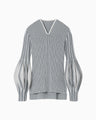 Asymmetric Knitted Volume Top - grey