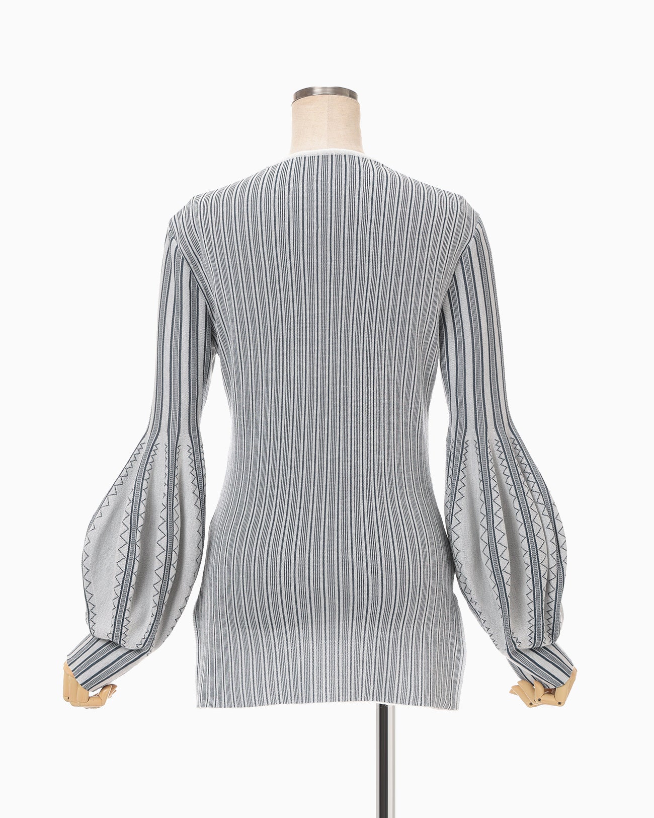 Asymmetric Knitted Volume Top - grey