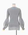 Asymmetric Knitted Volume Top - grey