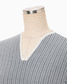 Asymmetric Knitted Volume Top - grey