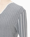 Asymmetric Knitted Volume Top - grey