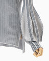 Asymmetric Knitted Volume Top - grey