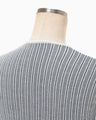 Asymmetric Knitted Volume Top - grey