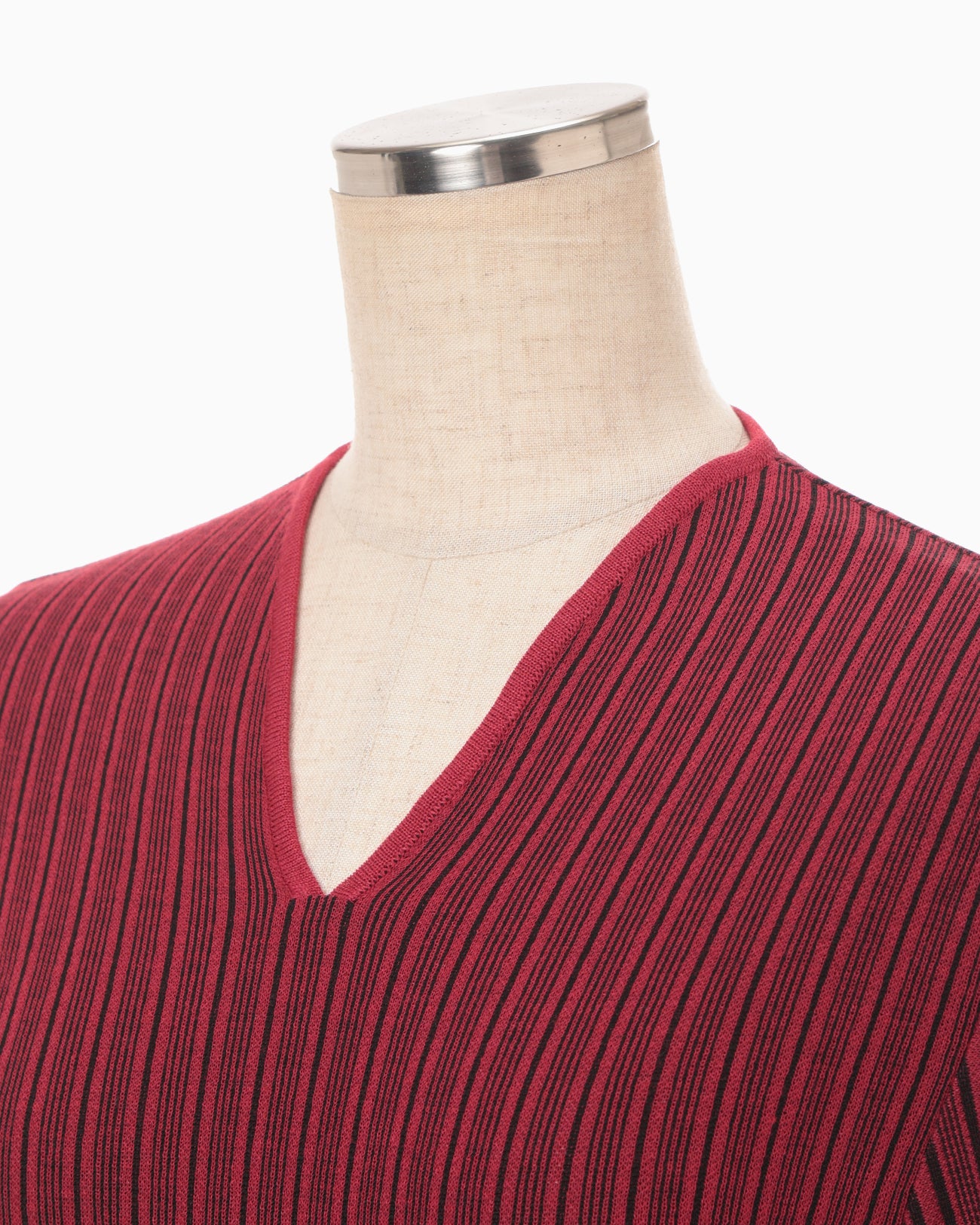Asymmetric Knitted Volume Top - red