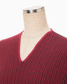 Asymmetric Knitted Volume Top - red