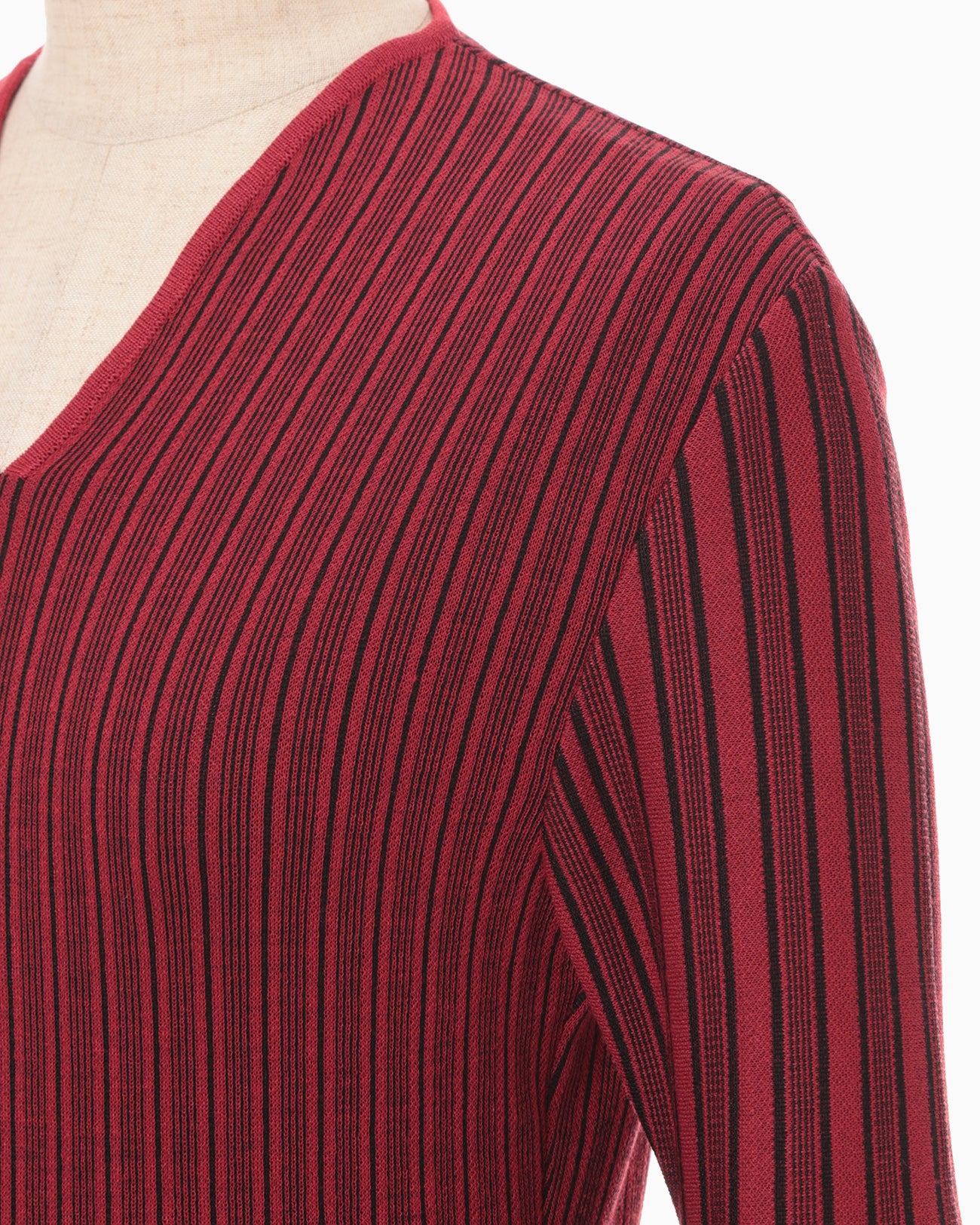 Asymmetric Knitted Volume Top - red