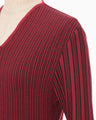 Asymmetric Knitted Volume Top - red