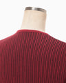 Asymmetric Knitted Volume Top - red