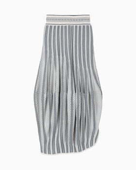 Asymmetric Knitted Volume Skirt - grey