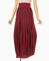 Asymmetric Knitted Volume Skirt - red