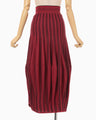 Asymmetric Knitted Volume Skirt - red