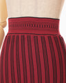 Asymmetric Knitted Volume Skirt - red