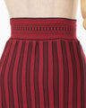 Asymmetric Knitted Volume Skirt - red