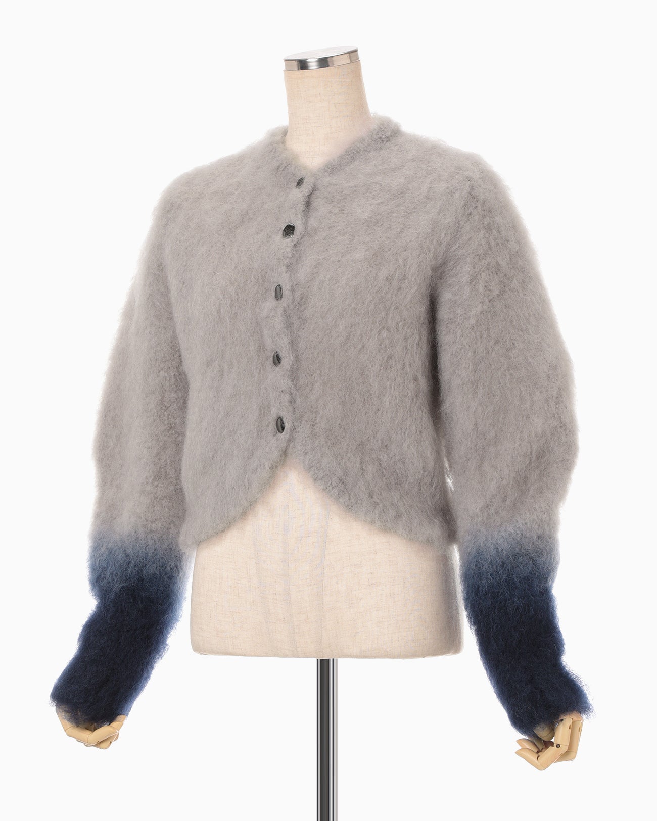 Fur Knitted Cardigan - grey