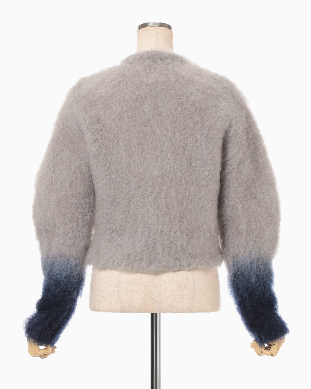 Fur Knitted Cardigan - grey