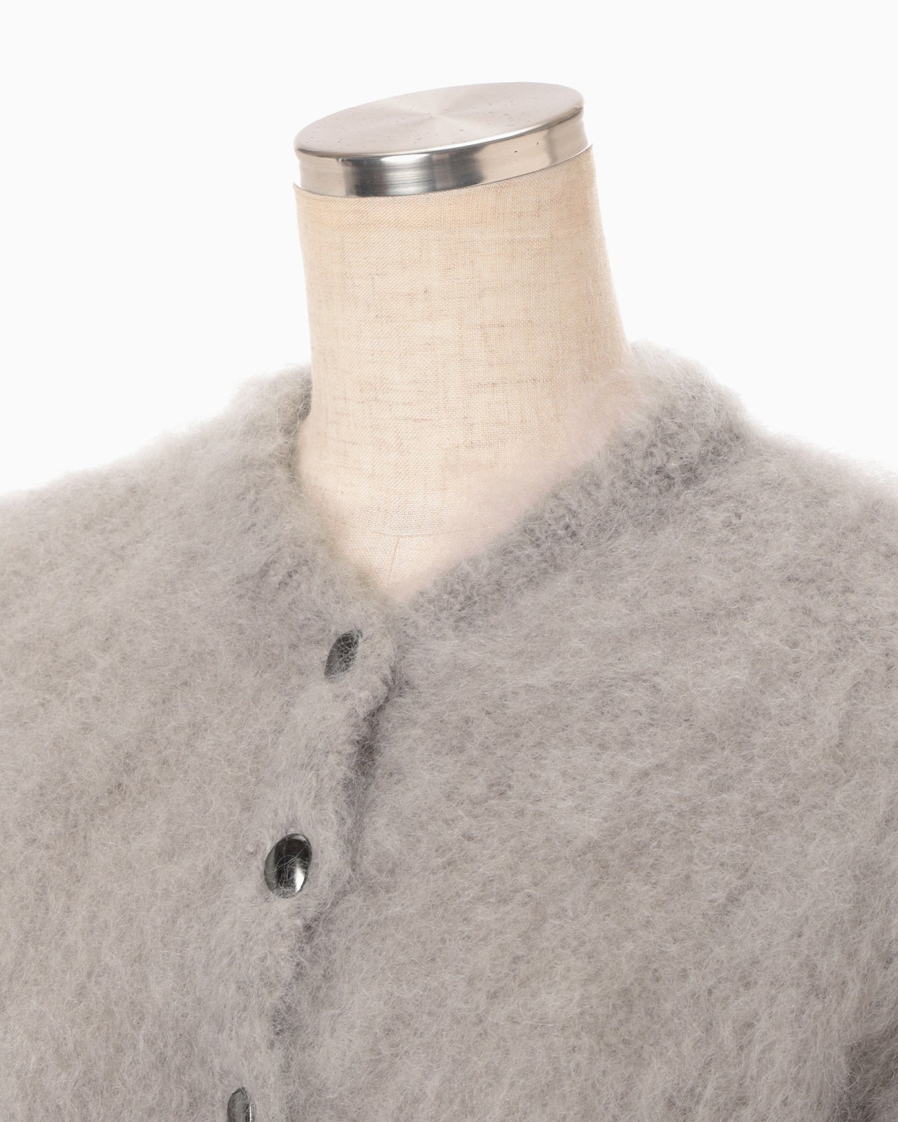 Fur Knitted Cardigan - grey