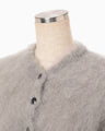 Fur Knitted Cardigan - grey