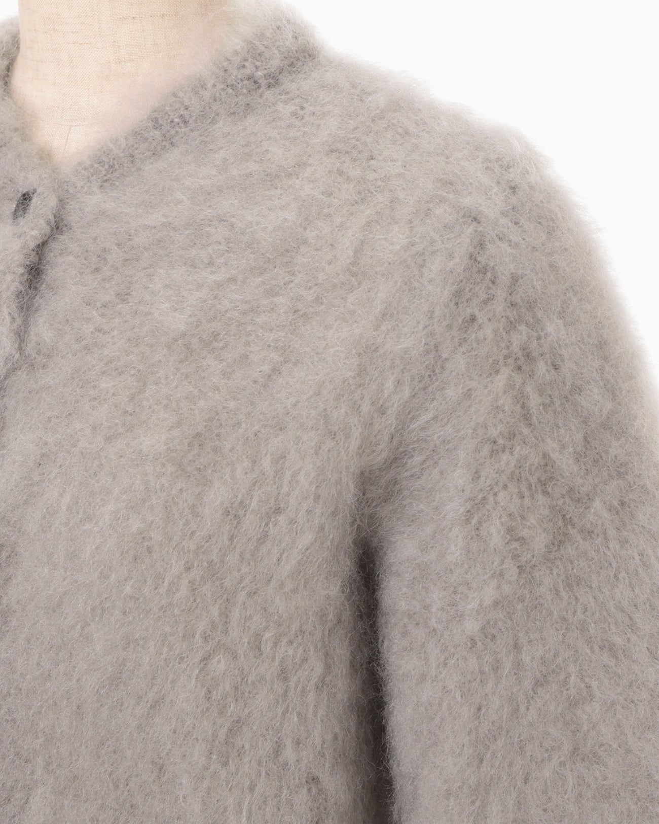 Fur Knitted Cardigan - grey