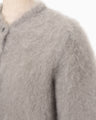 Fur Knitted Cardigan - grey