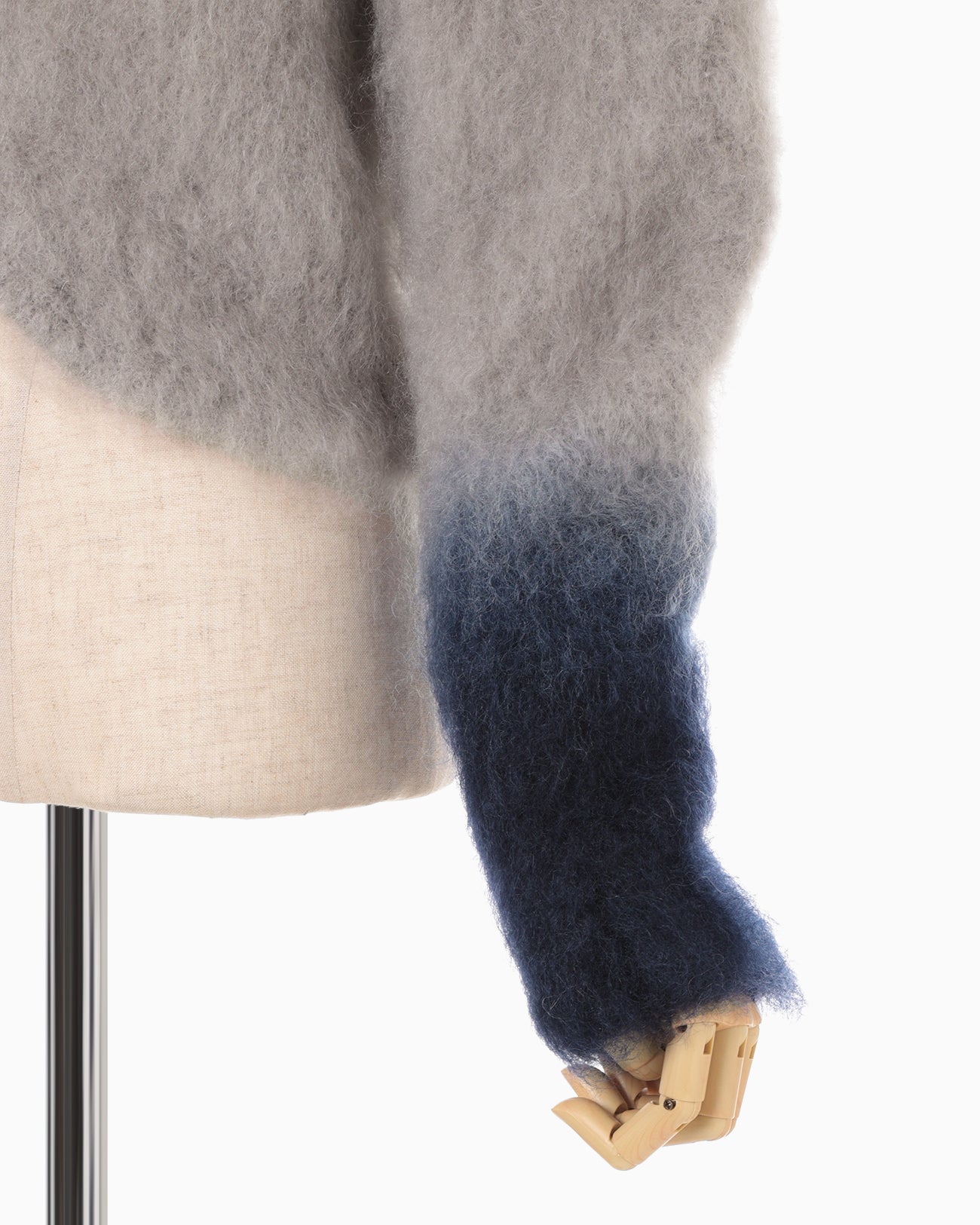 Fur Knitted Cardigan - grey
