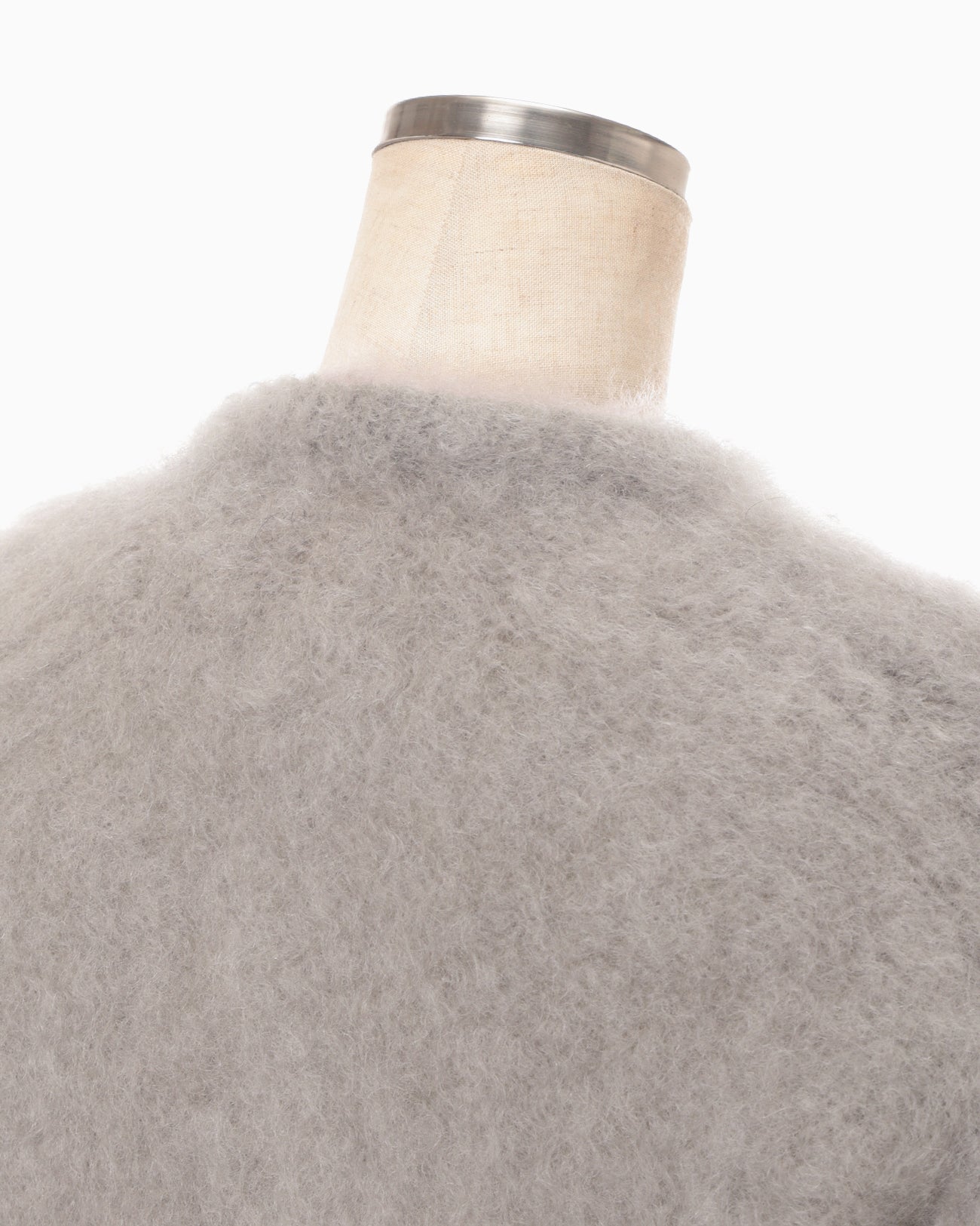 Fur Knitted Cardigan - grey