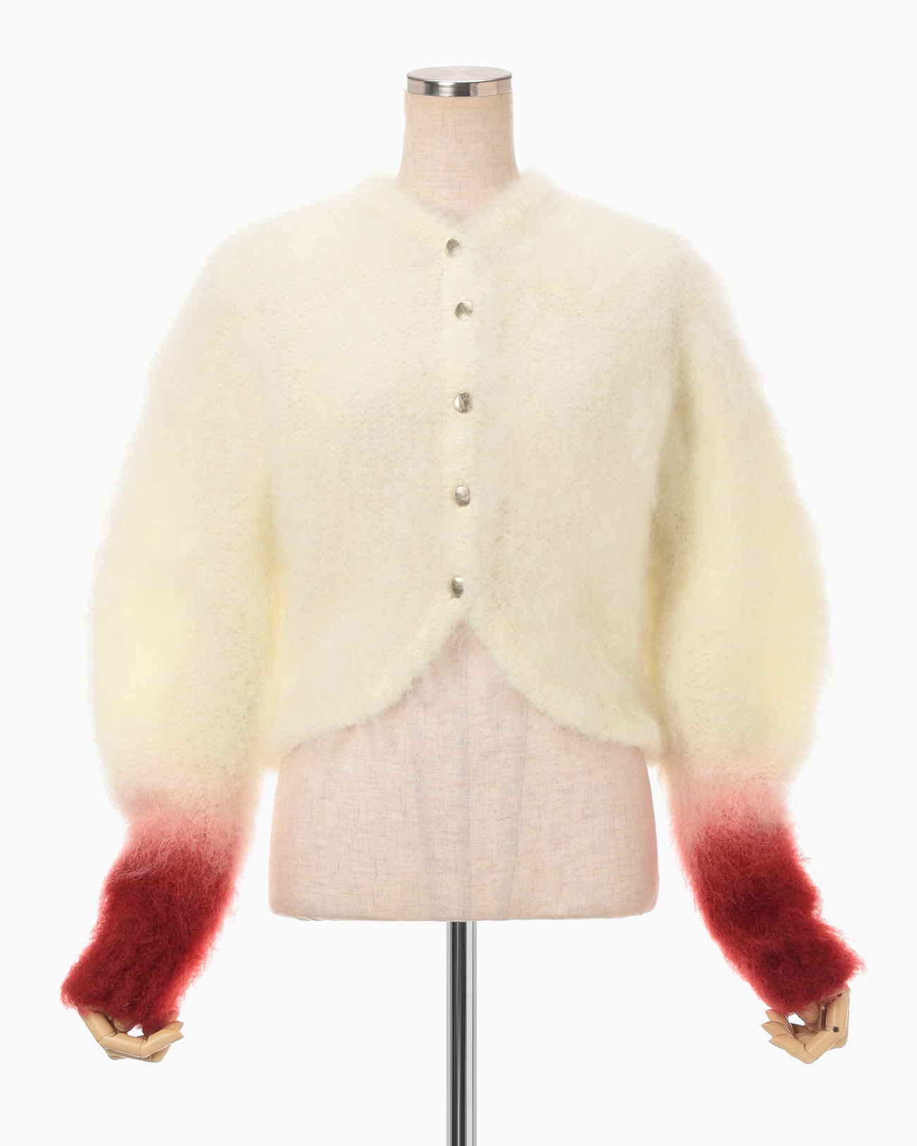Fur Knitted Cardigan - white