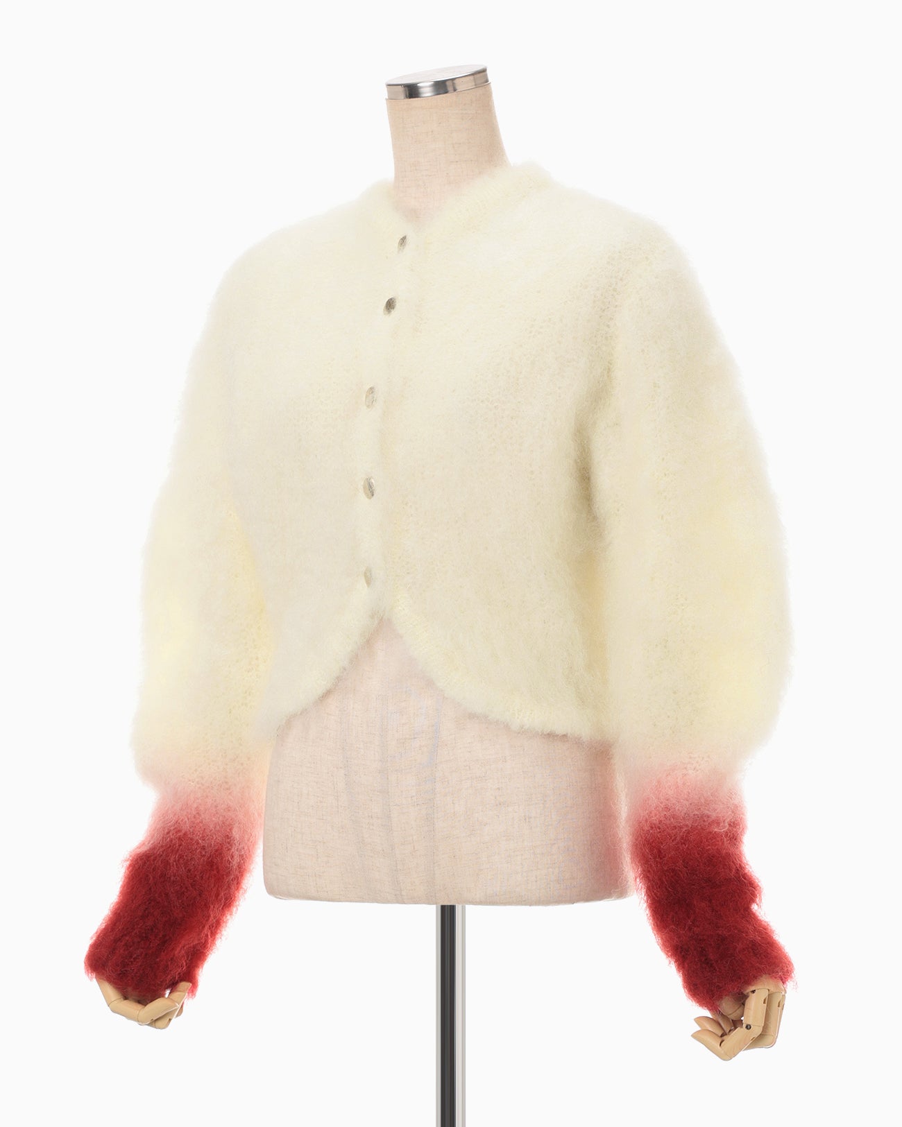 Fur Knitted Cardigan - white