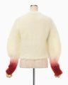 Fur Knitted Cardigan - white