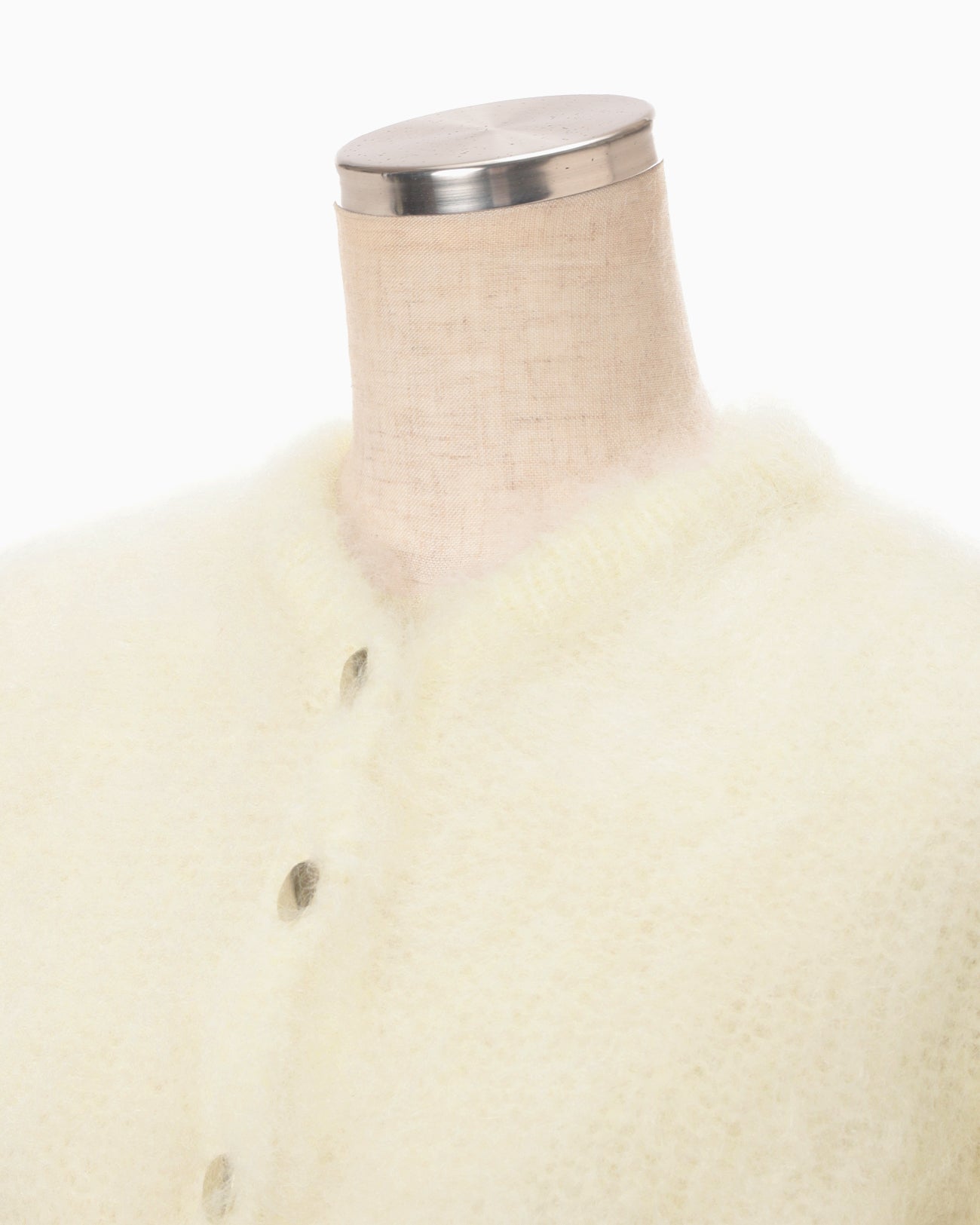 Fur Knitted Cardigan - white