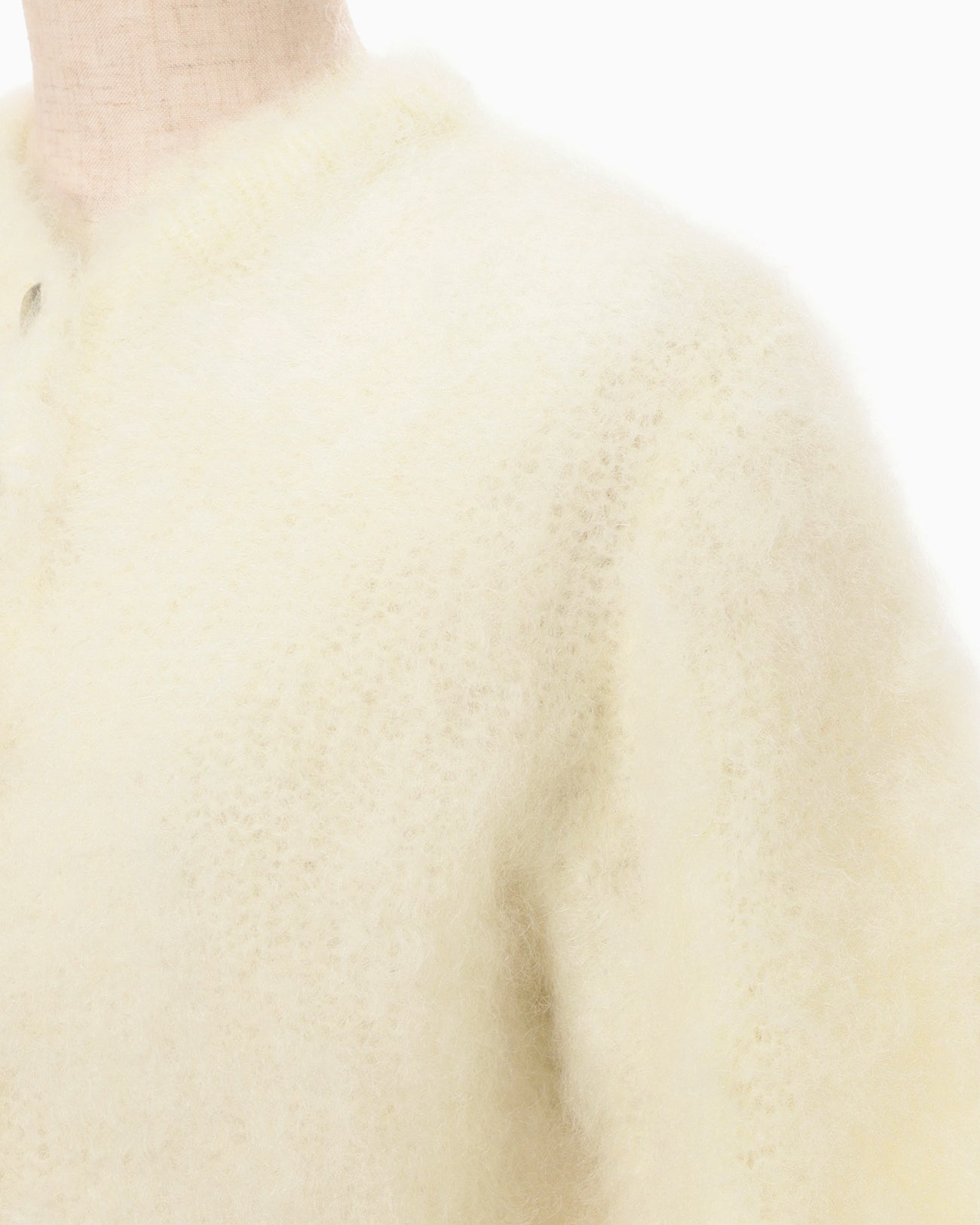 Fur Knitted Cardigan - white