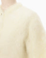 Fur Knitted Cardigan - white