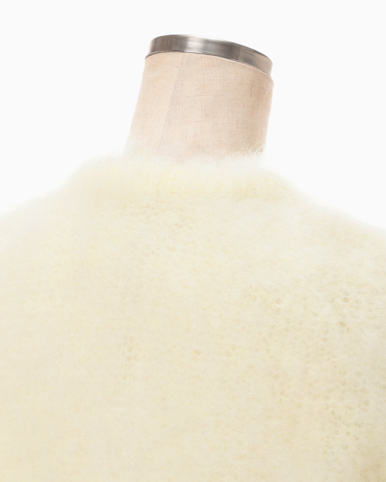Fur Knitted Cardigan - white