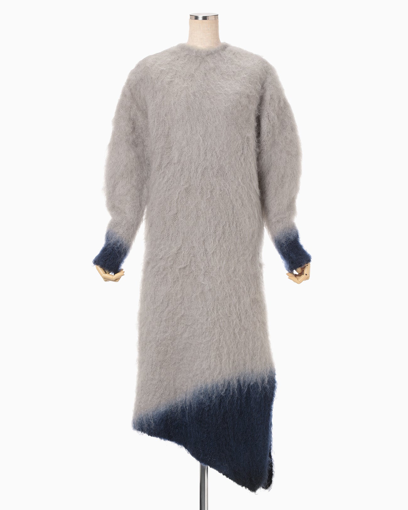 Fur Knitted Dress - grey