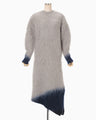 Fur Knitted Dress - grey